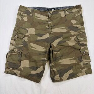 Ocean Pacific Men Size 42 Camo Cargo Shorts Green Brown Utility Twill